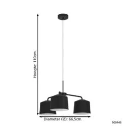 EGLO Caguanes Hanglamp - E27 - Ø 66,5 Cm - Zwart/Wit -Leen Bakker 1000084232 0103