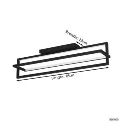 EGLO Siberia Plafondlamp - LED - 78 Cm - Zwart/Wit - Dimbaar -Leen Bakker 1000084269 0103