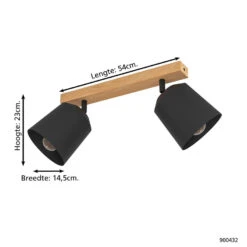 EGLO Cotorro Spot - E27 - 54 Cm - Bruin/Zwart 7 EGLO Cotorro Spot - E27 - 54 Cm - Bruin/Zwart -Leen Bakker 1000084272 0103