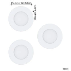 EGLO Connect.z Fueva-Z Smart Inbouwlamp - Ø 8,5 Cm - Wit - Set 3 Spots -Leen Bakker 1000084276 0103