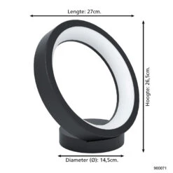 EGLO Connect.z Marghera-Z Smart Tafellamp - 26,5 Cm - Zwart/Wit -Leen Bakker 1000084278 0103