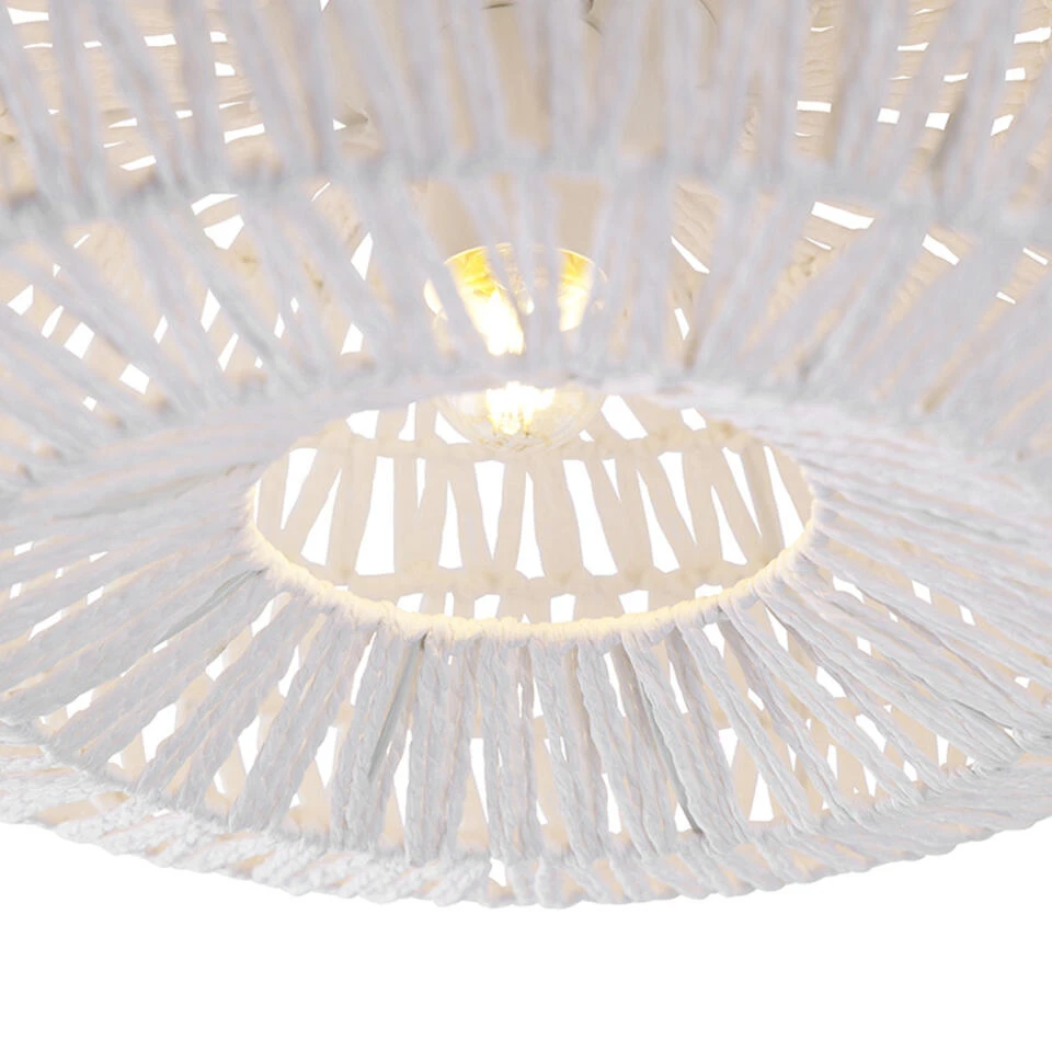 QAZQA Retro Plafondlamp Wit - Lina 4 QAZQA Retro Plafondlamp Wit - Lina - Afbeelding 4