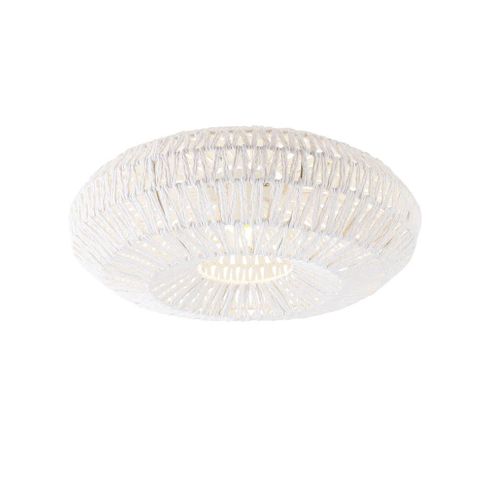 QAZQA Retro Plafondlamp Wit - Lina 1 QAZQA Retro Plafondlamp Wit - Lina