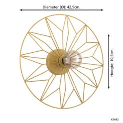 EGLO Castanuelo Wandlamp/Plafondlamp - E27 - Ø 42,5 Cm - Goud -Leen Bakker 1000085393 0103