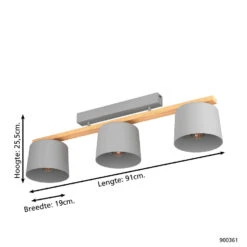 EGLO Mariel Plafondlamp - E27 - 91 Cm - Bruin -Leen Bakker 1000085396 0103