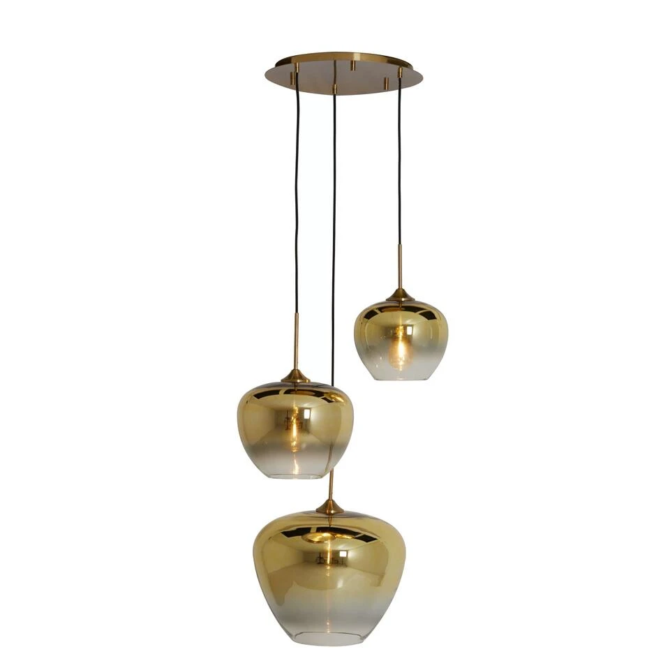 Hanglamp Mayson - Glas Goud - Ø40cm - 3L 2 Hanglamp Mayson - Glas Goud - Ø40cm - 3L - Afbeelding 2