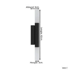 EGLO Alcudia Spiegellamp - LED - 42 Cm - Zwart -Leen Bakker 1000090455 0103