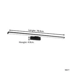 EGLO Pandella 1 Spiegellamp - LED - 78 cm - Zwart/Wit -Leen Bakker 1000091133 0103