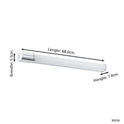 EGLO Tragacete 1 Spiegellamp - LED - 68 Cm - Zilver/Grijs/Wit 7 EGLO Tragacete 1 Spiegellamp - LED - 68 Cm - Zilver/Grijs/Wit -Leen Bakker 1000091139 0103