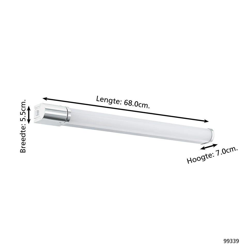 EGLO Tragacete 1 Spiegellamp - LED - 68 Cm - Zilver/Grijs/Wit 4 EGLO Tragacete 1 Spiegellamp - LED - 68 Cm - Zilver/Grijs/Wit - Afbeelding 4