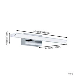 EGLO Tabiano - Wandlamp - 2 Lichts - LED - Chroom - Wit -Leen Bakker 1000091147 0103