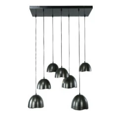 Industriële Hanglamp Jame 7-lichts Getrapt - 45x105x150 Cm - Metaal - Grijs