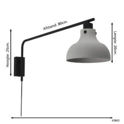 EGLO Matlock Wandlamp - E27 - 25 Cm - Grijs/Zwart - Staal -Leen Bakker 1000091925 0103