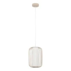 EGLO Terrarosa Hanglamp - E27 - Ø 24 Cm - Zand/Wit - Staal/Textiel