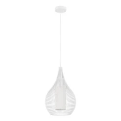 EGLO Razoni 1 Hanglamp - E27 - Ø 42,5 Cm - Wit - Staal/Glas