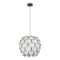 EGLO Mattanza Hanglamp - E27 - Ø 49,5 Cm - Grijs/Zwart - Hout/Staal