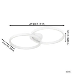 EGLO Amandolo Plafondlamp - LED - 67,5 Cm - Wit - Dimbaar -Leen Bakker 1000095009 0103