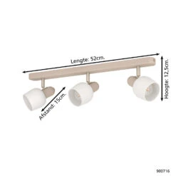 EGLO Corato Spot - E14 - 52 Cm - Wit/Beige - Staal/Glas 7 EGLO Corato Spot - E14 - 52 Cm - Wit/Beige - Staal/Glas -Leen Bakker 1000095022 0103