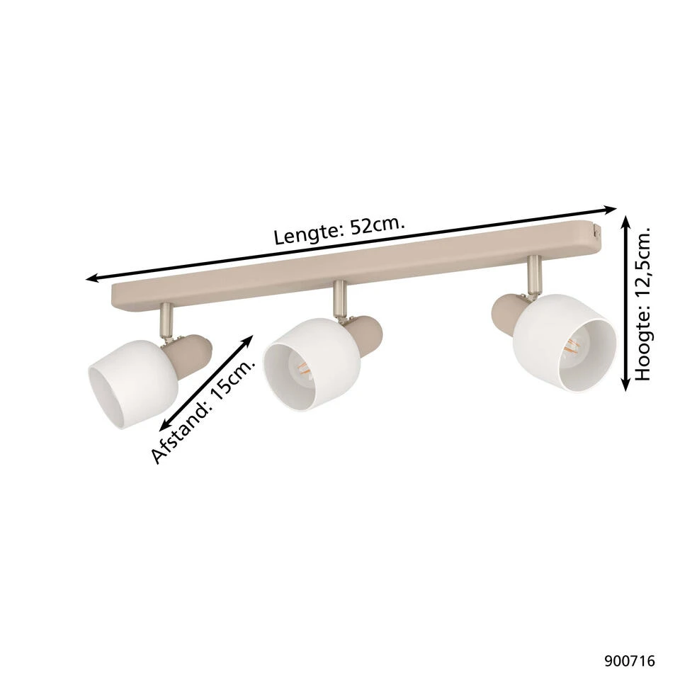 EGLO Corato Spot - E14 - 52 Cm - Wit/Beige - Staal/Glas 4 EGLO Corato Spot - E14 - 52 Cm - Wit/Beige - Staal/Glas - Afbeelding 4