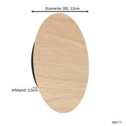 EGLO Alamilo Wandlamp - LED - Ø 22 Cm - Bruin - Hout -Leen Bakker 1000095038 0103