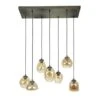 Hanglamp Industrieel Getrapt Mickey 7-lichts Goud 36x93x150 Cm Glas