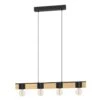 EGLO Bailrigg Hanglamp - E27 - 89,5 Cm - Zwart/Bruin - Hout/Staal