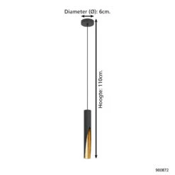 EGLO BARBOTTO Hanglamp - GU10 - Zwart, Goud -Leen Bakker 1000096090 0103