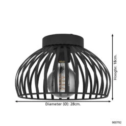 EGLO MOGANO 3 Plafondarmaturen - E27 - Zwart -Leen Bakker 1000096119 0103