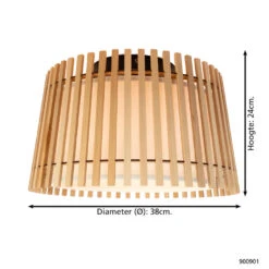 EGLO Fattoria Plafondlamp - E27 - Ø 38 Cm - Zwart/Bruin/Wit -Leen Bakker 1000096120 0103