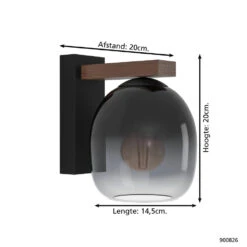 EGLO FILAGO Wandlamp - E27 - Bruin, Zwart -Leen Bakker 1000096126 0103
