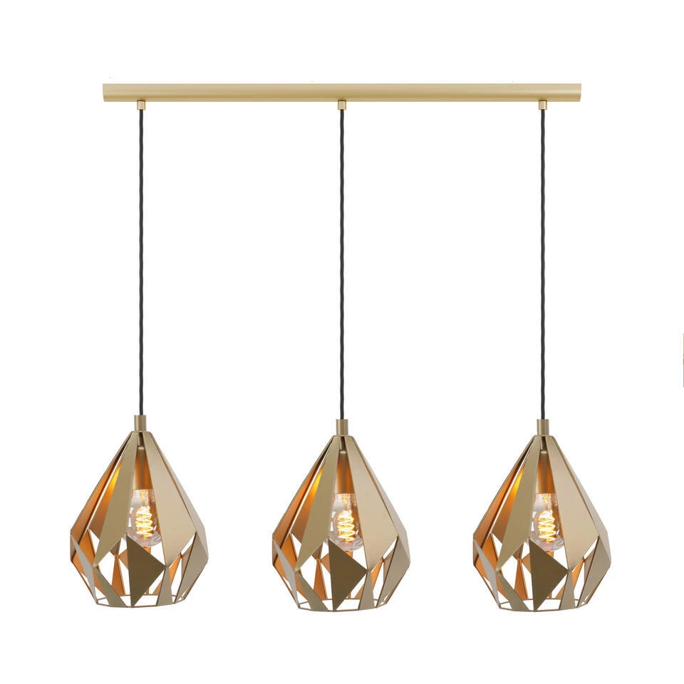 EGLO Carlton Hanglamp - E27 - 80,5 Cm - Goud - Staal 1 EGLO Carlton Hanglamp - E27 - 80,5 Cm - Goud - Staal