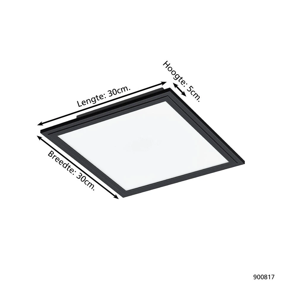EGLO Salobrena 1 Plafondlamp - LED - 30 Cm - Zwart/Wit - Aluminium 4 EGLO Salobrena 1 Plafondlamp - LED - 30 Cm - Zwart/Wit - Aluminium - Afbeelding 4