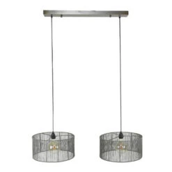 Industriële Hanglamp Luis 2-lichts Metaal - 45x120x150 Cm - Metaal - Zwart