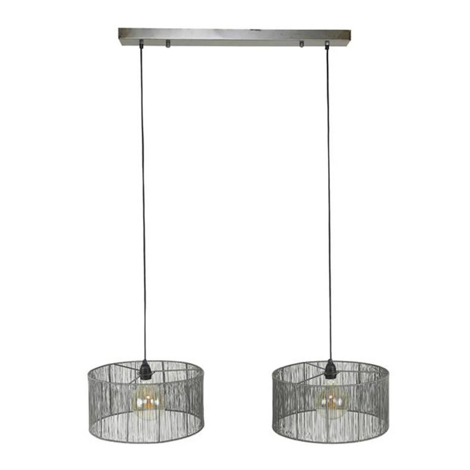 Industriële Hanglamp Luis 2-lichts Metaal - 45x120x150 Cm - Metaal - Zwart 1 Industriële Hanglamp Luis 2-lichts Metaal - 45x120x150 Cm - Metaal - Zwart