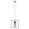 Industriële Hanglamp Niklas Square Metaal - 25x35x150 Cm - Metaal - Zwart