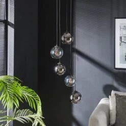 Hoyz - Hanglamp 5L Bubbles Bicolore - Getrapt - Artic Zwart -Leen Bakker 1000098965 0102