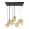 Industriële Hanglamp Olaf Amber 7-lichts Glas 38x95x150 Cm Glas