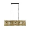 Hanglamp Dennis Rechthoekig Mangohout 5-lichts 27x132x43 Cm Mangohout