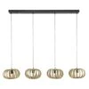 Hanglamp Gebogen Mangohout Susanne 4 Lichts - 160x30x150 Cm - Mangohout - Bruin