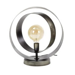 Industriƫle Tafellamp Otan Rond Metaal - 43x40x43 Cm - Metaal - Grijs