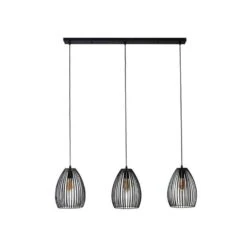 Hoyz - Hanglamp 3L Stripe Metal - Zwart Bruin