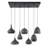 Hanglamp Industrieel Kristin 7-lichts Zwart Bruin - 45x100x150 Cm - Zwart Bruin