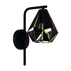 EGLO Carlton 4 Wandlamp - E27 - 16 Cm - Zwart/Koper