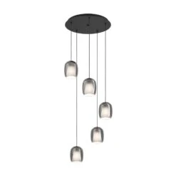 EGLO Ciampino Hanglamp - E27 - Ø 54 Cm - Zwart/Grijs - Glas