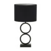 Tafellamp Stelios/Velours Ovaal - Zwart/Zwart - Ø15x62cm