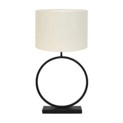 Tafellamp Liva/Livigno - Zwart/Eiwit - Ø40x78,5cm