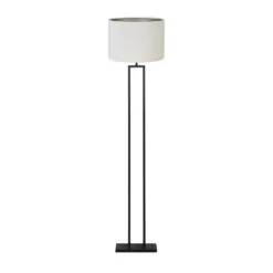 Vloerlamp Shiva/Velours - Zwart/Off White - Ø40x170cm