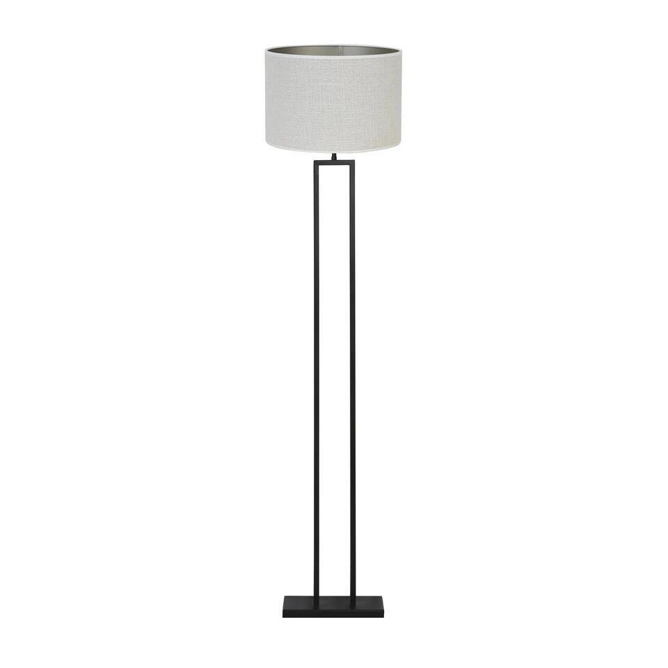 Vloerlamp Shiva/Saverna - Zwart/Eiwit - Ø40x170cm 1 Vloerlamp Shiva/Saverna - Zwart/Eiwit - Ø40x170cm