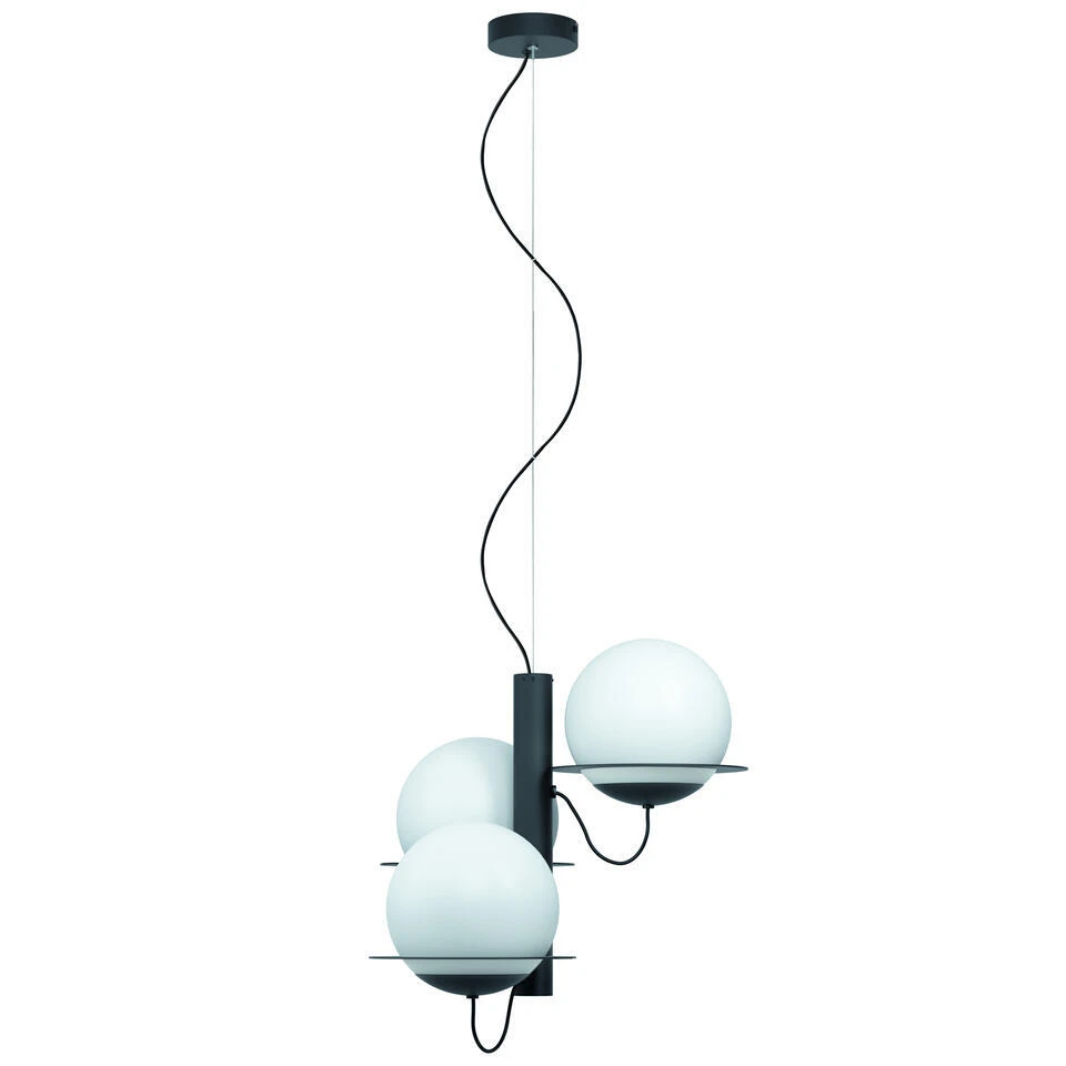 EGLO Sabalete Hanglamp - E27 - Glas - Zwart/Wit 1 EGLO Sabalete Hanglamp - E27 - Glas - Zwart/Wit