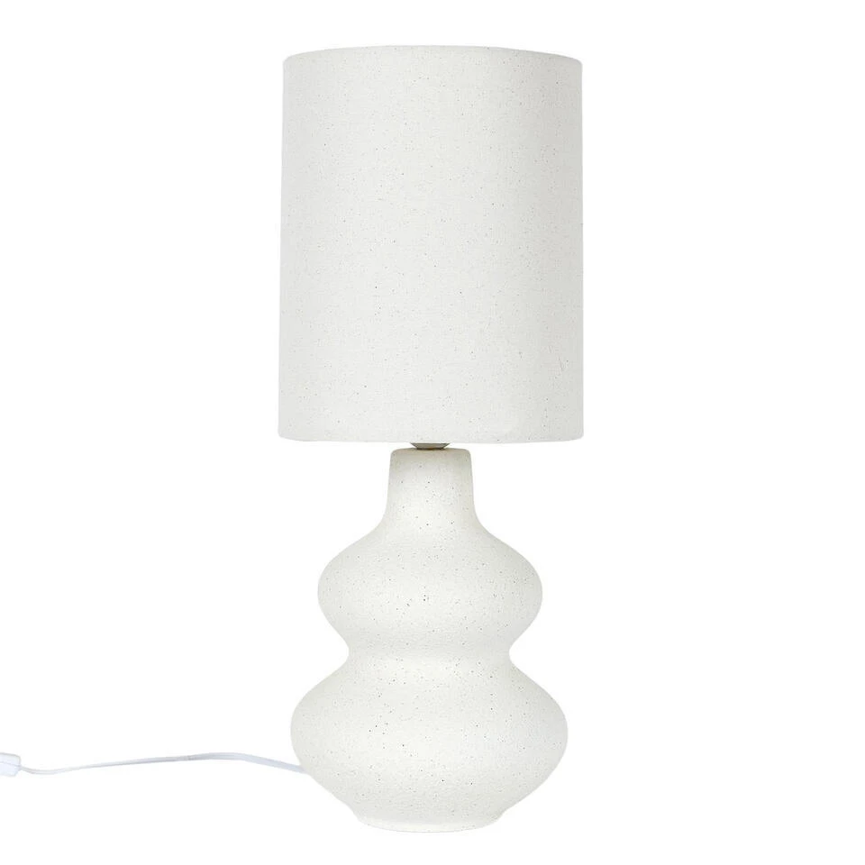 Home Deco Factory Tafellamp Creme Wit - Organisch - H50 Cm 1 Home Deco Factory Tafellamp Creme Wit - Organisch - H50 Cm